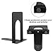 JIKIOU Book Ends Universal Premium Bookends for Shelves, Non-Skid Bookend, Heavy Duty Metal Book End, Book Stopper for Books/Movies/CDs/Video Games, 6.69 x 4.9 x 4.3 in, Black (3 Pairs/6 Pieces)