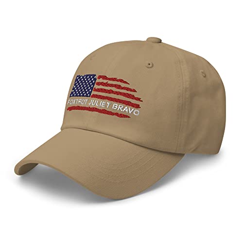 Image of Foxtrot Juliet Bravo Dad Hat, FJB Pro America Unisex Hat, Military Alphabet Code Hat, Camo Pro America Trending FJB Hat