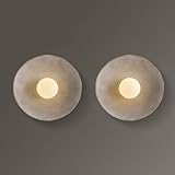 MinMinCheng 2 Pack Retro Japanese Wall Sconce, Wabi-Sabi Style Resin Wall Lamps G4 Warm Light Home Decor Wall Lights Bedside Art Wall Light Fixtures for Bedroom, Living Room, Dining Room