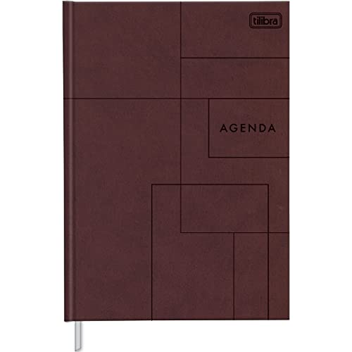 Agenda Executiva Costurada Diária 14,5 x 20,5 cm Prátika Permanente - Bordô - Tilibra