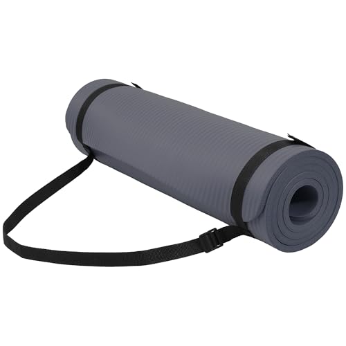 Image of BalanceFrom GoYoga All-Purpose 1 /2-Inch Extra Thick High Density Anti-Tear Exercise Yoga Mat with Carrying Strap