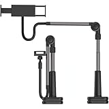 臂 躺卧 两用 横/纵/仰卧 360旋转 智能手机 支架 支持iPhone5个活动关节 角度自由调整 全金属固定底座 稳定性 3.5-10.6 inch 系列多机型适用 床、桌子、厨房用 (黑色)