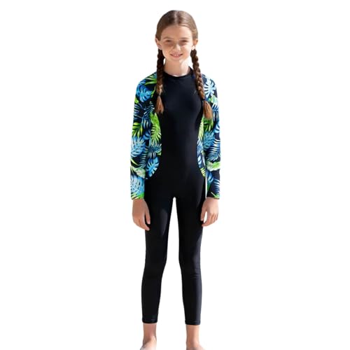 Maillot de bain manches longues fille couvrant les jambes pour le surf