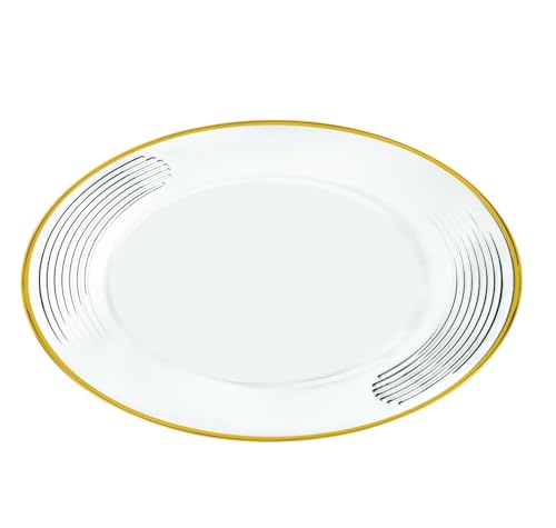 Platos de Vidrio Barski con Borde Dorado - Set x4 12.5 pulgadas miniatura 2