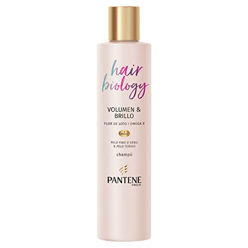 Pantene Pro-V Hair Biology Volumen & Brillo Champú 250 ml, Para Pelo Fino O Debilitado Y Teñido