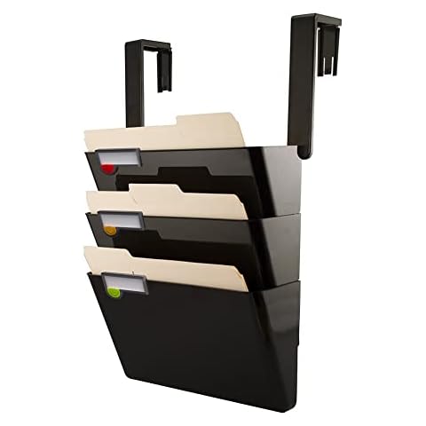 Innovative Storage Designs Hanging Wall File Set Of 3, Letter Size, Black Cover