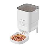 【2年保証】Nityers 自動給餌器 猫 中小型犬用 4.2L自動えさやり器 猫 タイマー式 1日6食 定時定量 2WAY給電 手動給餌可 水洗い可能 餌詰まり防止機能 操作簡単 お手入れ簡単 日本語説明書付き ホワイト