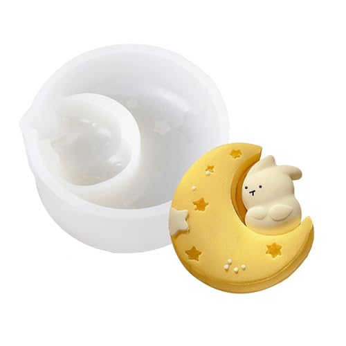 Zkhxhtg bakeware sets Chinese Mold Creative Moon Rabbits Shaped Pastries Mould Silicone Mousses Cake Mold for Baking Enthusiasts