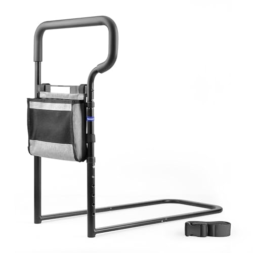 NIMOOD C2 Pro Barriera Letto, Sponda Letto con corrimano più ampio Anticaduta per Anziani e Disabili, Regolabile in Altezza, Luci a LED per Evitare Cadute Notturne, Stabile con Cinghia di Sicurezza