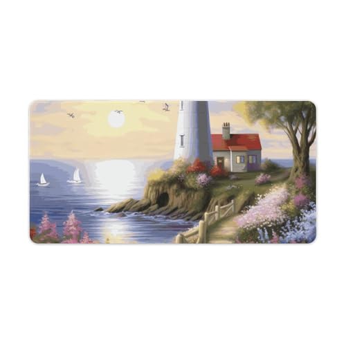 Grand tapis de souris phare décoratif pour le bureau et la maison