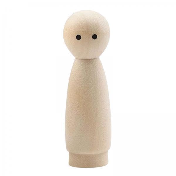 anycommand® 6xwood figures smooth surface blank wooden peg doll for decor desk holidays 7cmx1 8cm round girl red lipswooden pieces crafting pieces multi purpose craft supplies