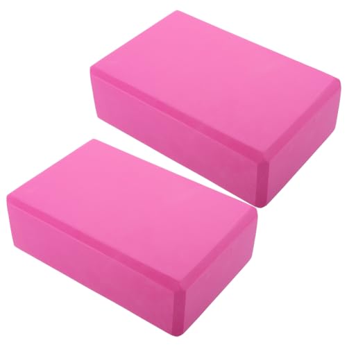 POPETPOP 2pcs Yoga Brick Blocks High Density Eva Non-slip Balance Training Yoga Practice Stretching Comfortable Grip for All Ages