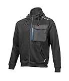 Högert Technik - Theo Sudadera con Capucha Negra S (48) | Sudadera con Capucha para Hombre Workwear Sudadera con Capucha | 3 Bolsillos | Refuerzos Oxford 600D | Punto 65% Algodón 35% Poliéster