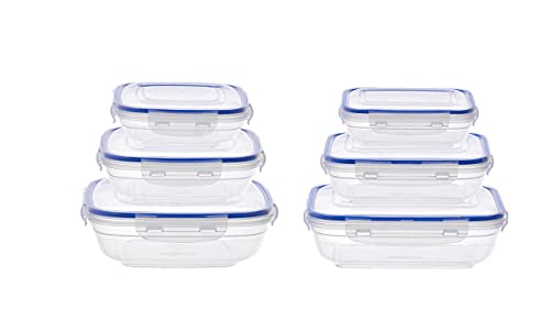 Image of Superio Plastic Food Storage Container Set, BPA Free, Sealed Containers with Airtight Lids for Pnatry, Cupboard, and Fridge- Microwave and Dishwasher Safe (10) (6 Pack)