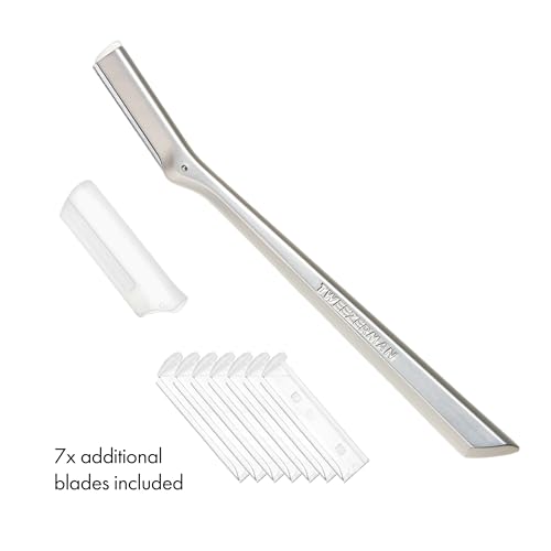 Image of Tweezerman Stainless Steel Facial Razor with Replacement Blades 4 Count