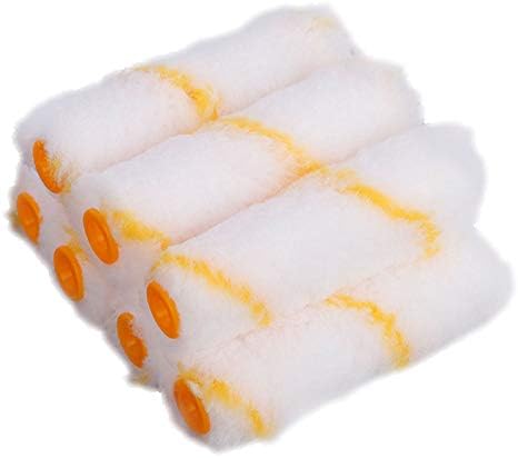 10 Packs Paint Roller Refill Covers 4 Inch 1/2 Inch Nap Woven Micro-Fiber Paint Roller, Small Roller Brushes Replacement Set Home Paint Tool Kit for Home Improvement