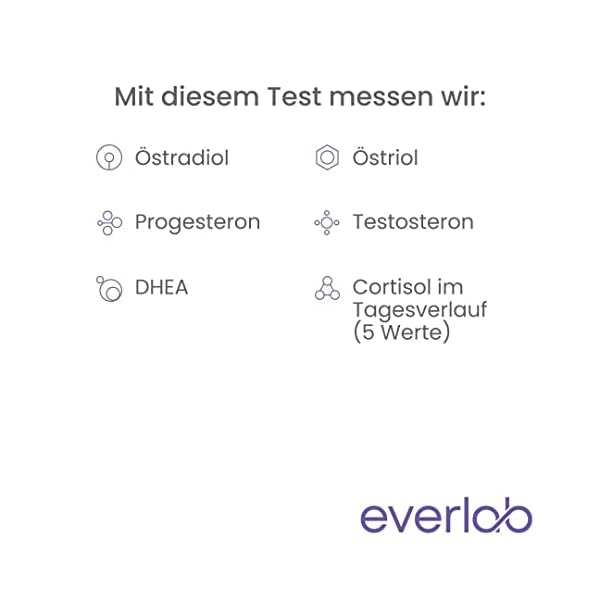 EVERLAB Hormontest Gesamtstatus – 6 wichtige Hormone schnell & einfach prüfen | Speicheltest für Östradiol, Östriol, Progesteron, DHEA, Testosteron und Cortisol| Selbsttest für Zuhause – Bild 4