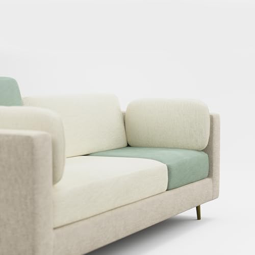 Image of Nuvola Premium Latex Fabric Sofa | 3, 4 & 5 Seater Options | 2 & 3-Toned Variants | Ultra-Soft Deep Seating Comfort | Modern Living Room Sofa | 3-Year Warranty