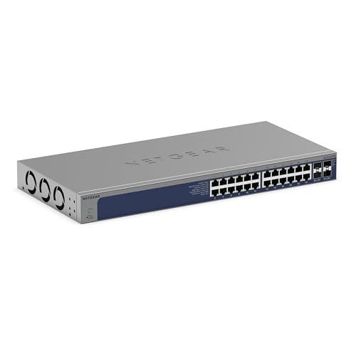 Image of NETGEAR 28-Port 10G /Multi-Gigabit Ethernet Smart Switch (XS724TM) - Managed, 24 x 10G /Multi-gig Ports, 4 x 10G SFP+, Optional Insight Management, Desktop /Rack Mount