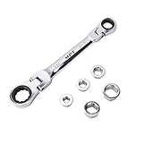 MPT Double Box End Ratchet Set, 7-in-1 SAE Wrench Set, Flex-Head Reversible Ratcheting Wrench Set,...