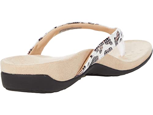 Vionic Dillon Women's Toe-Post Supportive San White Leopard Snake - 9.5 Medium #TOP4