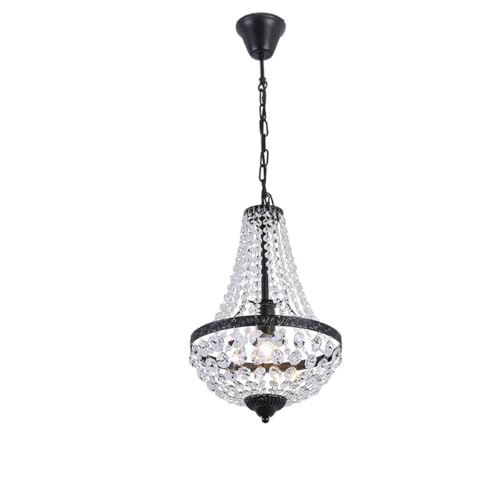 Suspension néoclassique américaine en cristal avec abat-jour pour salon