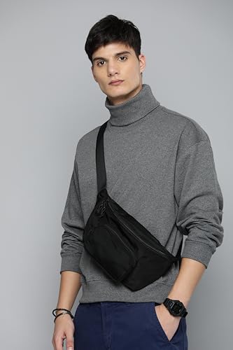 Image of Mens Turtle Neck Sweatshirt Oversize Fit Long Sleeve