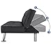 Yaheetech Couch Schlafsofa Klappbett Bettsofa Klappsofa Gästebett Rückenlehne neigbar 105°/140°/180°, 166,5 x 94 x 40 cm, 350 KG belastbar, schwarz