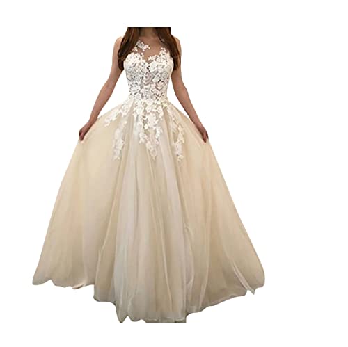 Kleider Damen Große Größen Brautkleid Hochzeitskleid Lang Elegant Ballkleid Spitzen V-Ausschnitt Cocktailkeid Maxikleid...