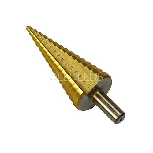 FRESA CONICA ALLARGAFORI DA 4 A 32 MM PUNTA TRAPANO CON GRADINI IN ACCIAIO