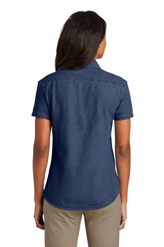 Port & Company Women's Short Sleeve Value Denim Shirt-LSP113