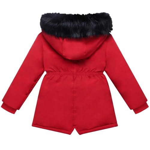 Image of Girl Winter Coat Heavyweight Hooded Puffer Jacket Kid Parka Outwear | Detachable Faux Fur Hood; Soft Fleece-Lined; Water-Resistant Outerwear; Zip-Up Cold-Weather Clothes; 2 Front Flap Pockets