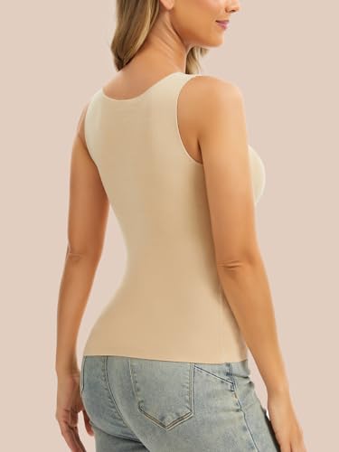 Zeecaro Women Sleeveless Thermal Tank Top Cold Weather Warm Camisole V Neck — view 2