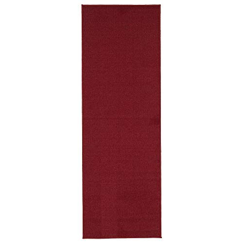 Sweet Home Stores Sh Collection Solid Rubberback Indoor Runner Rug, 20" X 59", Red #TOP1