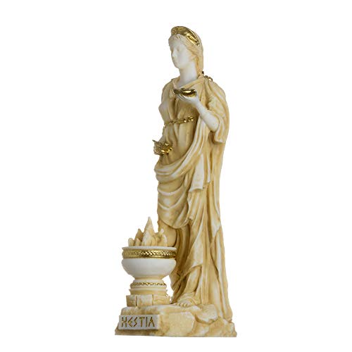 Estatua de Hestia Diosa del Hogar en tono dorado 6.69" miniatura 2