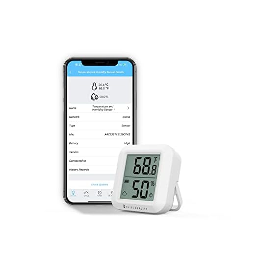 THIRDREALITY Zigbee Temperature and Humidity Sensor with Digital LCD Display, ZigBee Hub Required, App Records, Remote Monitoring and Smart Home Automation, AAA Batteries Included