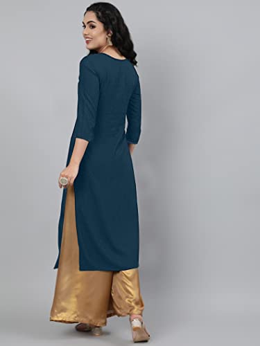 Image of Femvy Women's Rayon Solid Regular Kurti