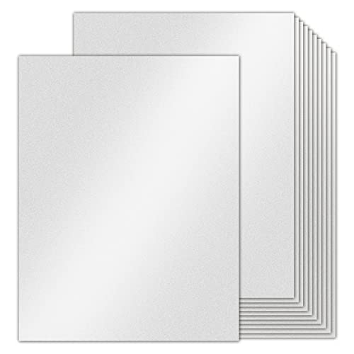 24 Sheets Silver Shimmer Cardstock 8.5 x 11 Metallic Paper Goefun 80lb Card Stock Printer Paper for Invitations Crafts DIY CardsGraduations
