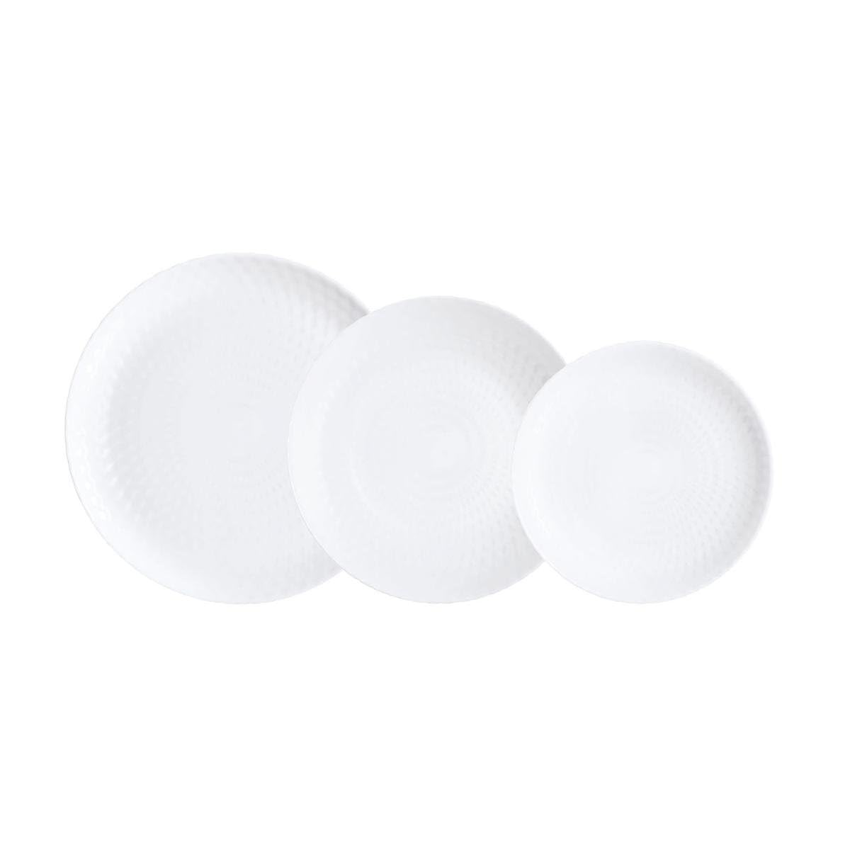 Luminarc Pampille White Salad Bowl Glass 18 Pieces - 6 People