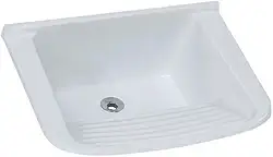 Tanque de Lavar Roupa em Mármore Sintético Granitado 55x41cm Gelo