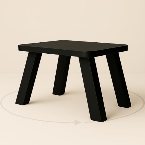 Image of SBF Furniture Mini Rectangle Side Table, 35 cm, Matte Finish, Modern Minimalist Design, 4 Angled Legs (Black)