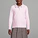 Lands' End Girls Long Sleeve Feminine Fit Interlock Polo Shirt Large Ice Pink