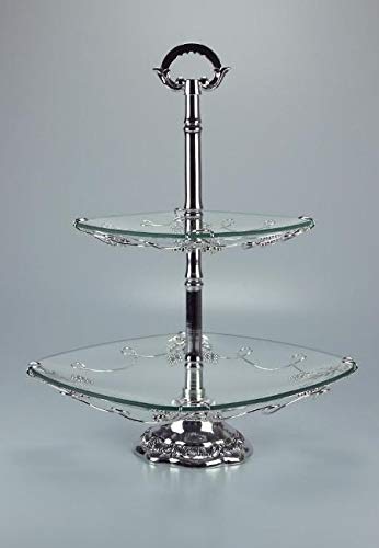 Plato de cristal de la porción Dekoschale Gebäckschale shell ancho alto 40 cm 29 cm