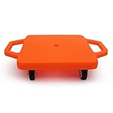 Kids Sitting Scooter Board with Universal Wheels Safety Plastic Scooter for Kids Ages 6-12 Manual Sport Scooters with Handles for Gym Class (Orange)