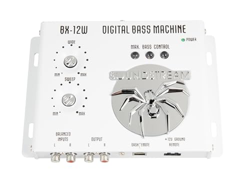 Soundstream BX-12W – White Bass Processor | Subwoofer Bass Booster and Epicenter Alternative for Factory & Aftermarket Sound Systems | Car Audio Bass Restoration Processor with Remote Control