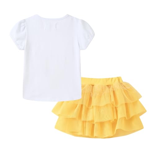 Image of Mud Kingdom Girls Tutu Skirt Set Cute 3D Flower 2 Piece Outfit