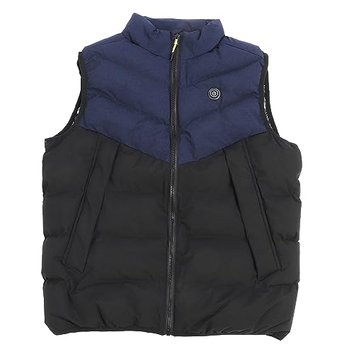 Colete Aquecido, Tecido Leve, Grosso e Isolante, Jaqueta de Aquecimento Preta e Azul para Esquiar pa