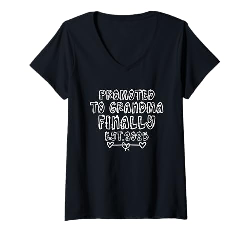 Mujer Promoted To Grandma Finally Est 2025 Camiseta Cuello V