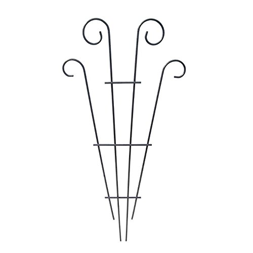 Mtb Supply 2 Pack Black Coated Wave Pot Trellis 31'' Stakes For Climbing Plants Patio Plant Support For Outdoor,Rose thumb #2