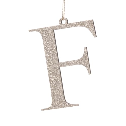 Pxniy Gold Monogram Christmas Ornament,Personalized Initial Xmas Tree Ornament,Xmas Stocking Tag(Letter F)